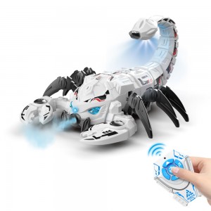 Kids RC Car Gift 2.4G Remote Control Mechanical Scorpion Toy with Light Music Spray Crawling Demo Function