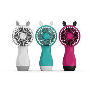 Animal Cute Handheld Fan with Antler & Rabbit Ear Designs – Fixed Speed 40-60min Portable Cooling