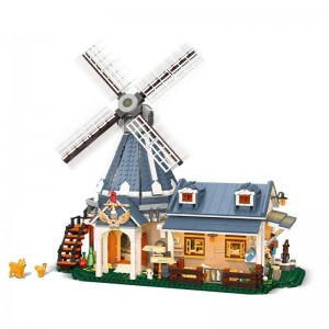 1742PCS Windmill Farm Building Blocks with LED – Mechanical Linkage & Animal Figures Toy