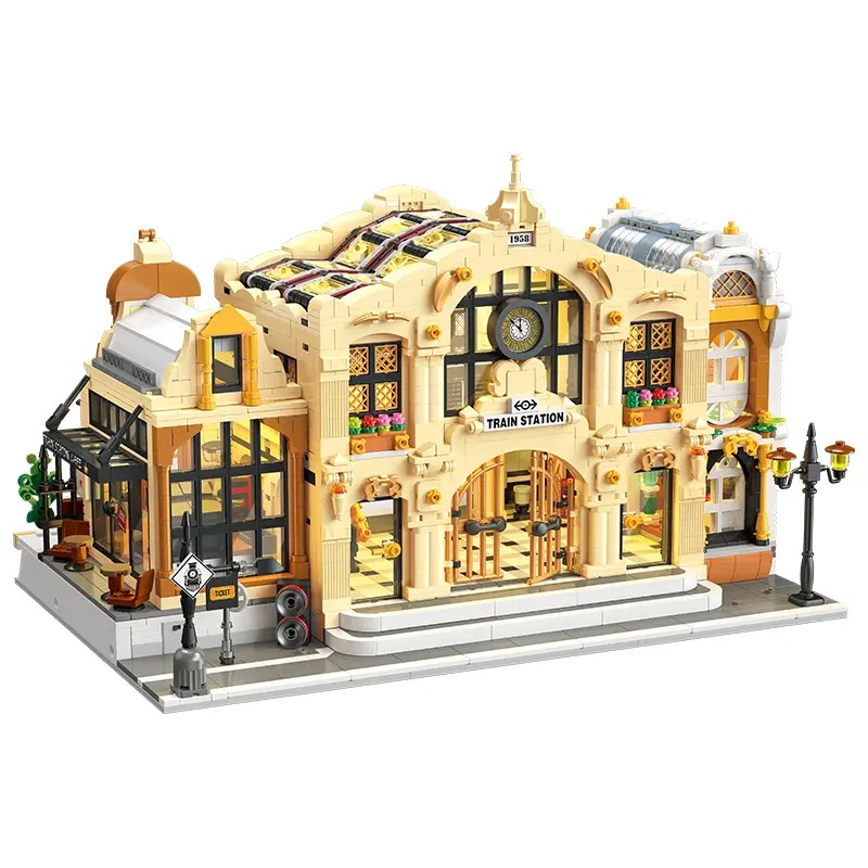 3220PCS Retro Steam Train Station Modular Building Blocks with LED – Vintage Railway Toy Featured Image