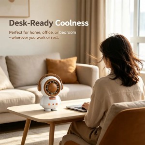 Astronaut 3-Speed Portable Fan with Metallic Finish – Sci-Fi Desk Decor & Cooling Gift
