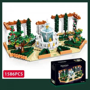 1586PCS Fountain Square European Street Building Blocks – Symmetrical Architecture Model