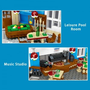 2897PCS Music Club Layered Building Blocks – Billiard & Stage