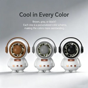 Astronaut 3-Speed Portable Fan with Metallic Finish – Sci-Fi Desk Decor & Cooling Gift