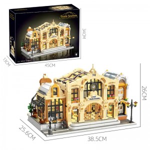 3220PCS Retro Steam Train Station Modular Building Blocks with LED – Vintage Railway Toy