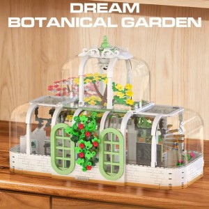 1482PCS Transparent Art Greenhouse Building Blocks – Dreamy Garden Model Toy