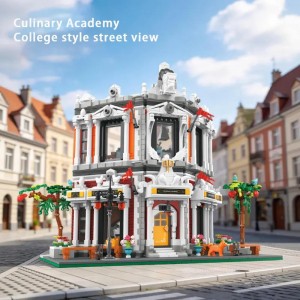 2743PCS European Culinary Institute Building Blocks with LED – Neoclassical Architecture Toy