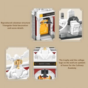2743PCS European Culinary Institute Building Blocks with LED – Neoclassical Architecture Toy