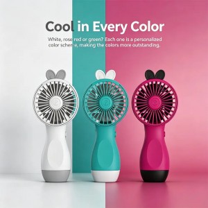 Animal Cute Handheld Fan with Antler & Rabbit Ear Designs – Fixed Speed 40-60min Portable Cooling