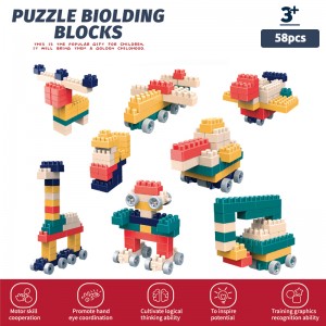 STEM Creative DIY Construction Play Set Toddler Enlighten Assembly Toys 58pcs Plastic Big Particle Building Block for Children